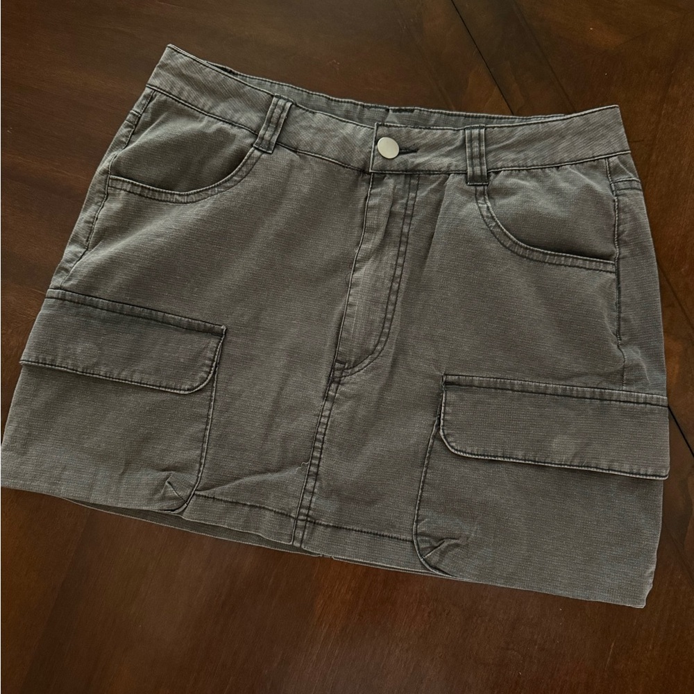 Altar'd State Gray Mini Cargo Skirt